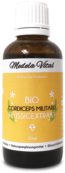Bio  Cordyceps militaris Flüssigextrakt in der 50 ml Flasche